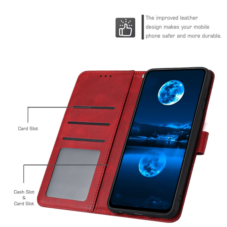 For Samsung Galaxy S25 / S24 5G Solid Calf Texture Flip Leather Phone Case(Red) - Galaxy S25 5G Cases by buy2fix | Online Shopping UK | buy2fix