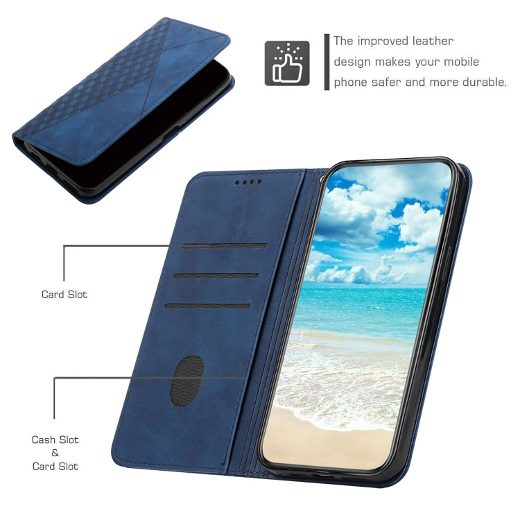 For Samsung Galaxy S25 Ultra 5G Diamond Splicing Skin Feel Magnetic Leather Phone Case(Blue) - Galaxy S25 Ultra 5G Cases by buy2fix | Online Shopping UK | buy2fix