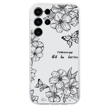 For Samsung Galaxy S25 Ultra 5G Colorful Painting Pattern TPU Phone Case(Butterfly Flower) - Galaxy S25 Ultra 5G Cases by buy2fix | Online Shopping UK | buy2fix