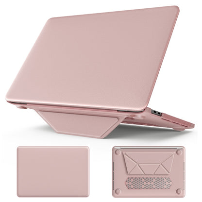 For MacBook Pro 13.3 inch M1 A2338 Business Magnetic Holder PC + PU Laptop Protective Case(Pink) - MacBook Pro Cases by buy2fix | Online Shopping UK | buy2fix