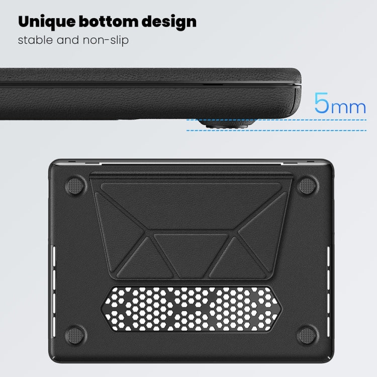 For MacBook Pro 14 inch A2918 / A2992 Business Magnetic Holder PC + PU Laptop Protective Case(Black) - MacBook Pro Cases by buy2fix | Online Shopping UK | buy2fix