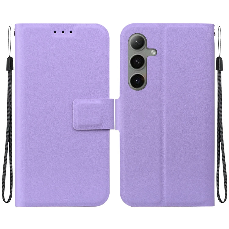 For Samsung Galaxy S25+ 5G Ultra-thin Voltage Magnetic Buckle Leather Phone Case(Purple) - Galaxy S25+ 5G Cases by buy2fix | Online Shopping UK | buy2fix