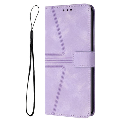 For Samsung Galaxy S25 Ultra 5G Triangle Solid Color Leather Phone Case(Purple) - Galaxy S25 Ultra 5G Cases by buy2fix | Online Shopping UK | buy2fix