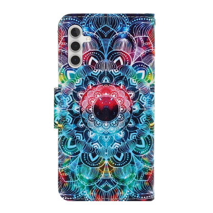 For Samsung Galaxy S25 5G Colored Drawing Pattern Leather Phone Case(Mandala) - Galaxy S25 5G Cases by buy2fix | Online Shopping UK | buy2fix