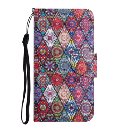 For Samsung Galaxy S25 5G Colored Drawing Pattern Leather Phone Case(Diamond Kaleidoscope) - Galaxy S25 5G Cases by buy2fix | Online Shopping UK | buy2fix