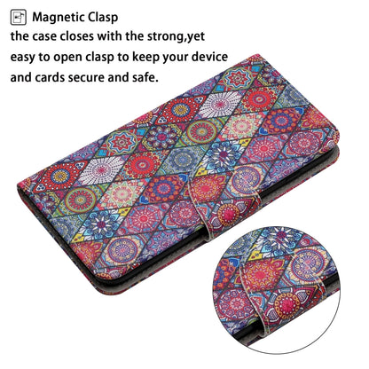 For Samsung Galaxy S25 5G Colored Drawing Pattern Leather Phone Case(Diamond Kaleidoscope) - Galaxy S25 5G Cases by buy2fix | Online Shopping UK | buy2fix