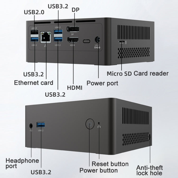 Jumper N305Hi Mini PC, Intel Alder Lake-N i3-N305 Octa-core 3.8GHz, RAM: 16GB, ROM: 512GB(US Plug) - Barebone Mini PCs by jumper | Online Shopping UK | buy2fix