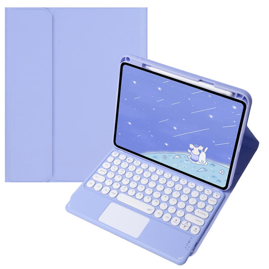 For Infinix Xpad 11 inch Candy Color Round Keys Bluetooth Keyboard Leather Case with Touchpad(Light Purple) - Others Keyboard by buy2fix | Online Shopping UK | buy2fix