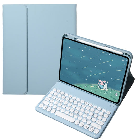 For Infinix Xpad 11 inch Candy Color Round Keys Bluetooth Keyboard Leather Case(Misty Blue) - Others Keyboard by buy2fix | Online Shopping UK | buy2fix