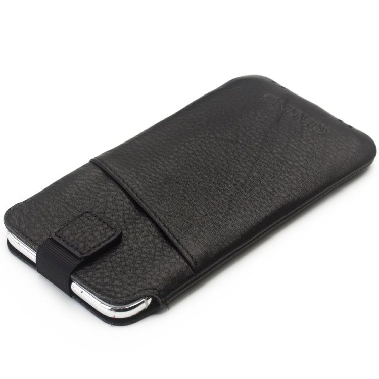 For iPhone X / XS QIALINO Nappa Texture Top-grain Leather Liner Bag with Card Slots(Black) - More iPhone Cases by QIALINO | Online Shopping UK | buy2fix