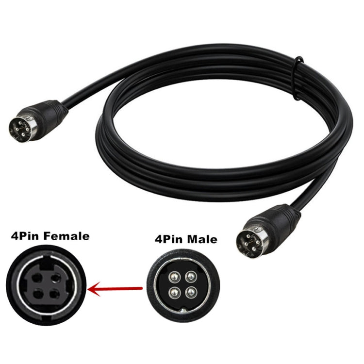 MD DIN 4 Pin Male to Male AC/DC Power Audio Adapter Cable, Length:0.5m(Black) - Microphone Audio Cable & Connector by buy2fix | Online Shopping UK | buy2fix