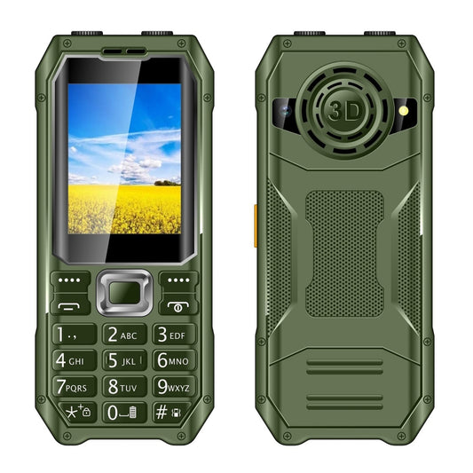 Q6000 Elder Keypad Phone, 2.4 inch, 6800mAh, Dual Flashlights, 21 Keys, SOS, FM, Dual SIM, GSM, Plug:US Plug(Green) - Others by buy2fix | Online Shopping UK | buy2fix