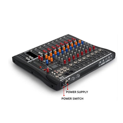 XTUGA CT80X 8-Channels Audio Mixer DJ Mixing Console with 48V Power Supply(UK Plug) - Live Sound Effects Processors by XTUGA | Online Shopping UK | buy2fix