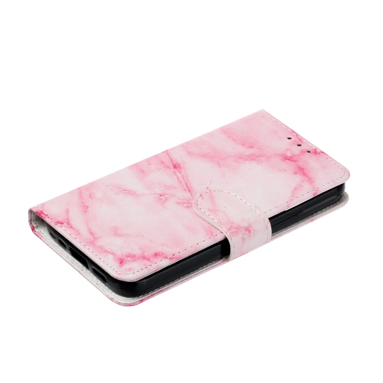 For Samsung Galaxy S25+ 5G Colored Drawing Marble Pattern Leather Phone Case(Pink Marble) - Galaxy S25+ 5G Cases by buy2fix | Online Shopping UK | buy2fix