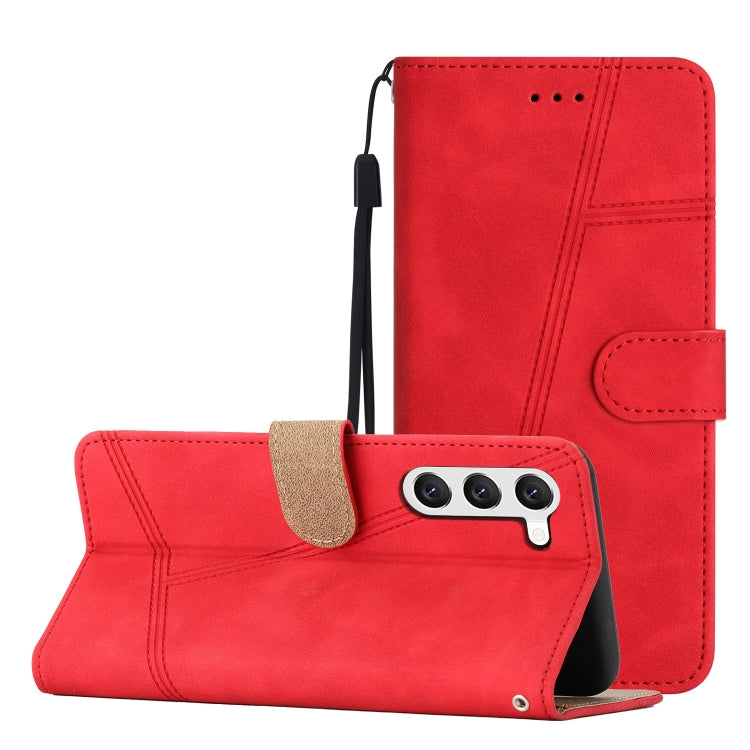 For Samsung Galaxy S25 5G Skin-feel Stitching Leather Phone Case(Red) - Galaxy S25 5G Cases by buy2fix | Online Shopping UK | buy2fix