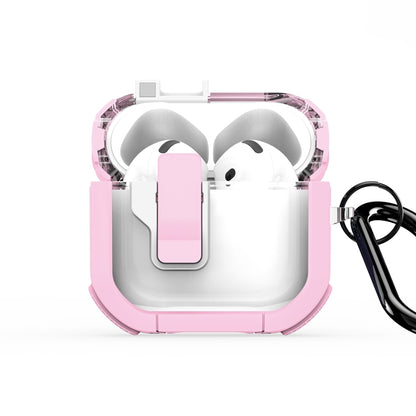 For AirPods 4 DUX DUCIS PECN Series Split Two-color Transparent Earphone Case with Hook(Pink White) - For AirPods 4 by DUX DUCIS | Online Shopping UK | buy2fix