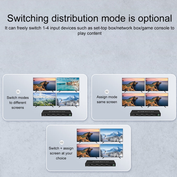 Measy MT4322 4K 30Hz 2 In 2 Out HDMI Matrix Switch Support Seamless Switching, AU Plug(Black) - Switch by Measy | Online Shopping UK | buy2fix