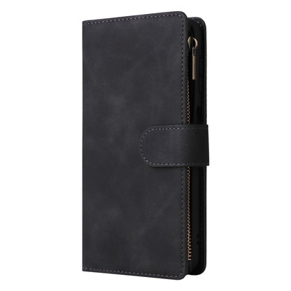 For Samsung Galaxy S25+ 5G Multifunctional Frosted Zipper Wallet Leather Phone Case(Black) - Galaxy S25+ 5G Cases by buy2fix | Online Shopping UK | buy2fix