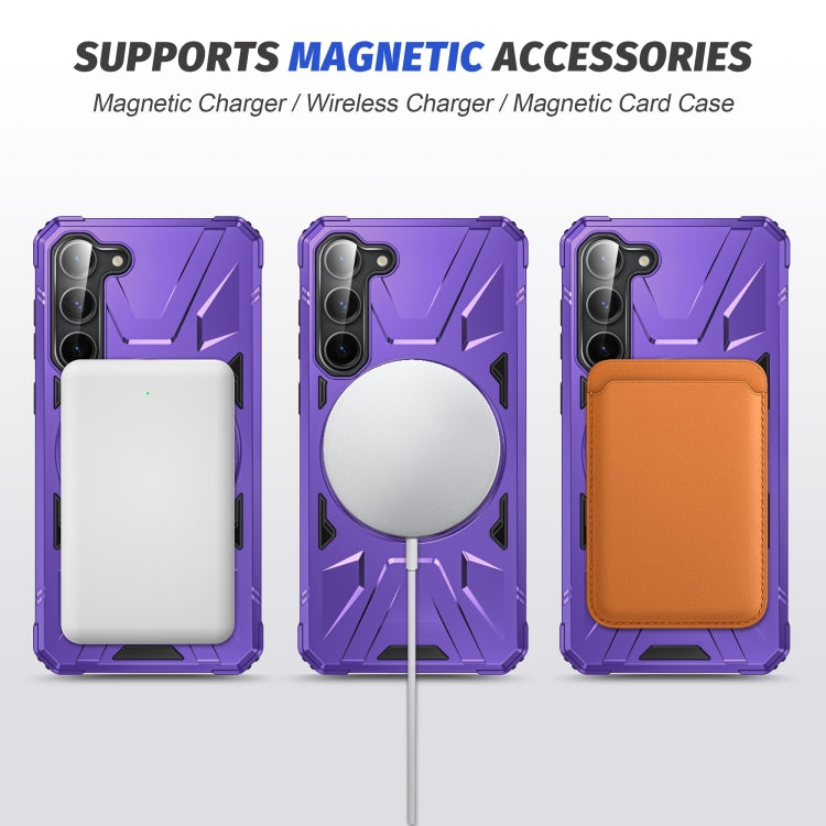 For Samsung Galaxy S25 5G MagSafe Magnetic Shockproof Phone Case with Ring Holder(Purple) - Galaxy S25 5G Cases by buy2fix | Online Shopping UK | buy2fix