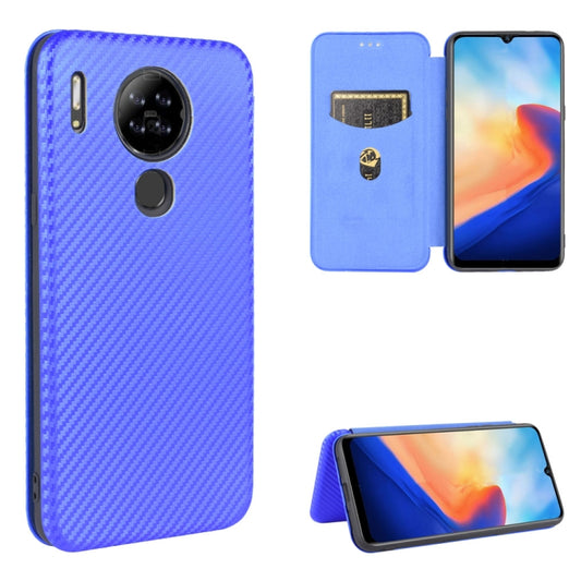 For Blackview A80 Carbon Fiber Texture Horizontal Flip TPU + PC + PU Leather Case with Card Slot(Blue) - More Brand by buy2fix | Online Shopping UK | buy2fix