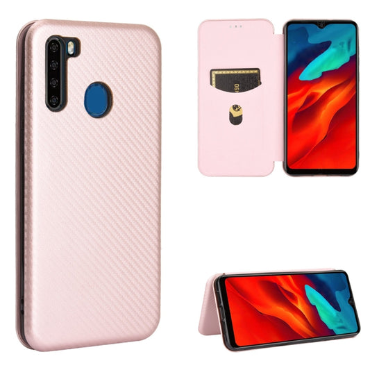 For Blackview A80 Pro Carbon Fiber Texture Horizontal Flip TPU + PC + PU Leather Case with Card Slot(Pink) - More Brand by buy2fix | Online Shopping UK | buy2fix