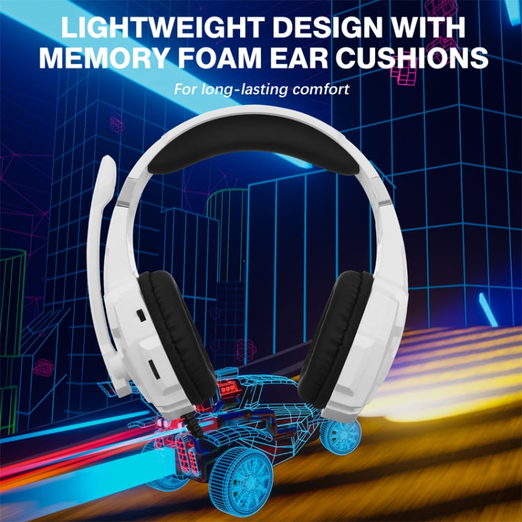 KOTION EACH G9000 Pro On-Ear Gaming Headset with Mic, Cable Length: About 2.1m(Black White) - Multimedia Headset by KOTION EACH | Online Shopping UK | buy2fix