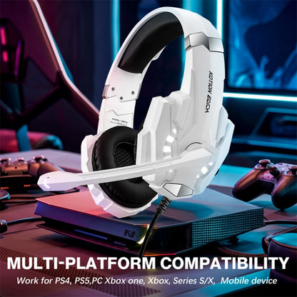 KOTION EACH G9000 Pro On-Ear Gaming Headset with Mic, Cable Length: About 2.1m(Black White) - Multimedia Headset by KOTION EACH | Online Shopping UK | buy2fix