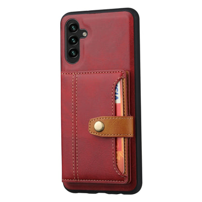 For Samsung Galaxy S25 5G Calfskin Card Slot TPU Hybrid PU Phone Case(Red) - Galaxy S25 5G Cases by buy2fix | Online Shopping UK | buy2fix