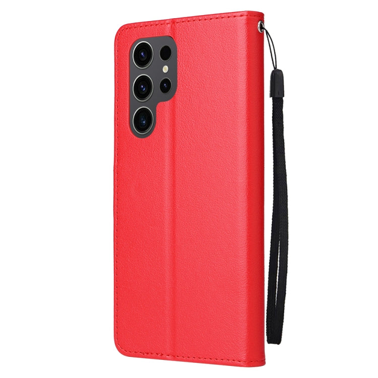 For Samsung Galaxy S25 Ultra 5G 3-Card Slots Multifunctional Leather Phone Case(Red) - Galaxy S25 Ultra 5G Cases by buy2fix | Online Shopping UK | buy2fix