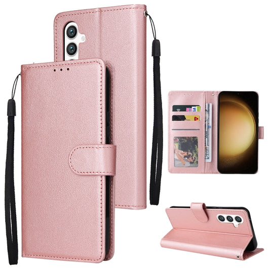 For Samsung Galaxy S25+ 5G 3-Card Slots Multifunctional Leather Phone Case(Rose Gold) - Galaxy S25+ 5G Cases by buy2fix | Online Shopping UK | buy2fix