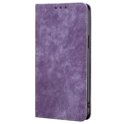 For Samsung Galaxy S25 Ultra 5G RFID Anti-theft Brush Magnetic Leather Phone Case(Purple) - Galaxy S25 Ultra 5G Cases by buy2fix | Online Shopping UK | buy2fix