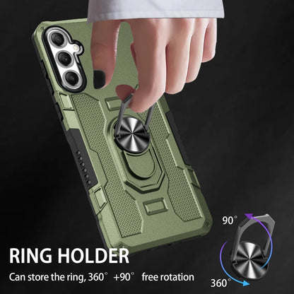 For Samsung Galaxy S25+ 5G Ring Holder Armor Hybrid Phone Case(Green) - Galaxy S25+ 5G Cases by buy2fix | Online Shopping UK | buy2fix