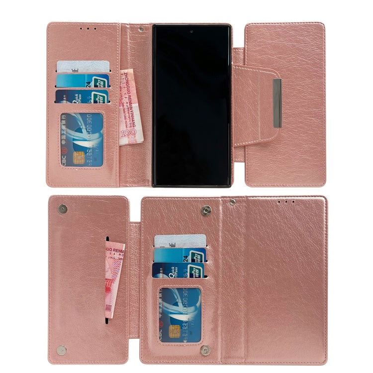 For Samsung Galaxy S25+ 5G Multifunctional 7-Card Wallet Leather Phone Case(Rose Gold) - Galaxy S25+ 5G Cases by buy2fix | Online Shopping UK | buy2fix