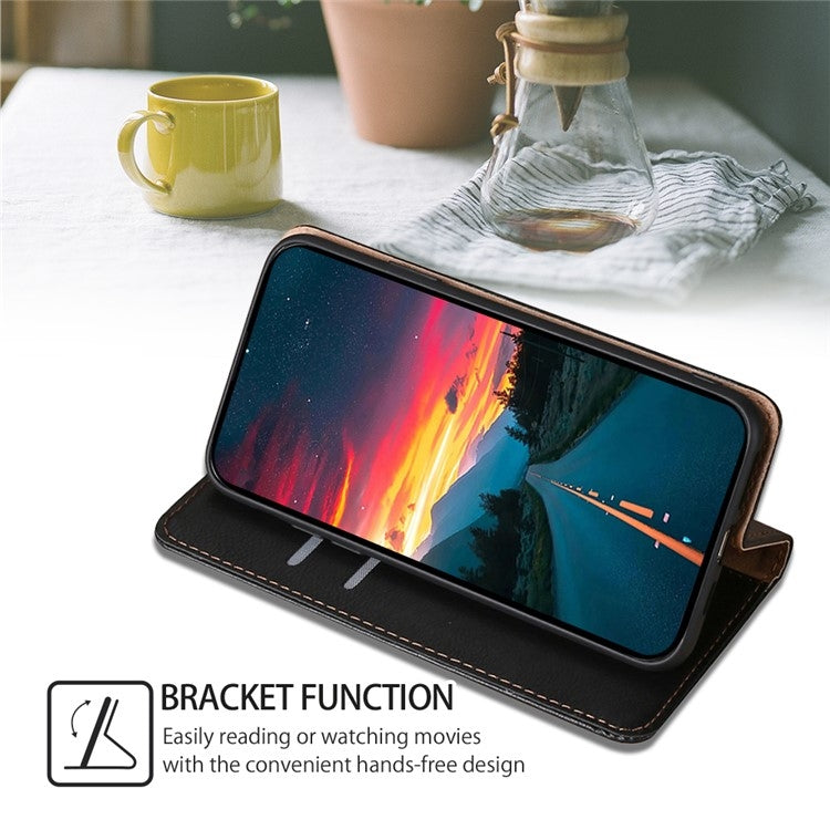 For Samsung Galaxy S25+ 5G Gloss Oil Solid Color Magnetic Leather Phone Case(Black) - Galaxy S25+ 5G Cases by buy2fix | Online Shopping UK | buy2fix