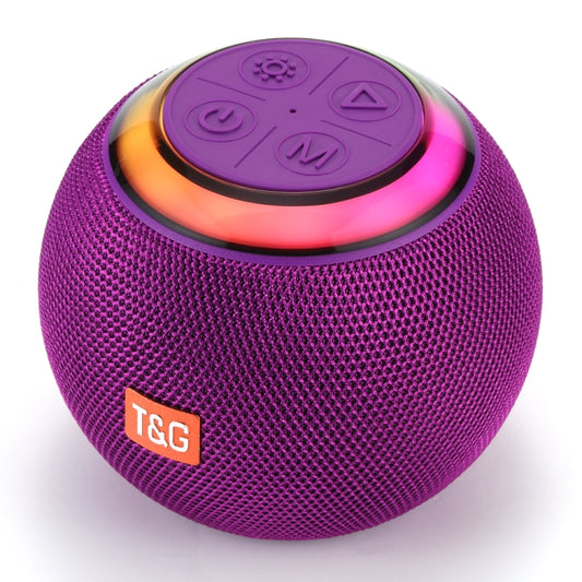 T&G TG683 Mini Portable Outdoor Wireless Bluetooth Speaker with LED Atmosphere Light(Purple) - Desktop Speaker by T&G | Online Shopping UK | buy2fix