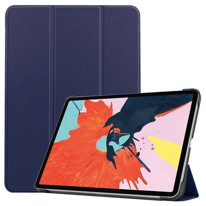 For iPad Air 11 2024 / 2022 / 2020 10.9 Custer Texture Horizontal Flip Leather Case with Three-folding Holder & Sleep / Wake-up Function(Dark Blue) - iPad Air (2022) / (2020) 10.9 Cases by buy2fix | Online Shopping UK | buy2fix