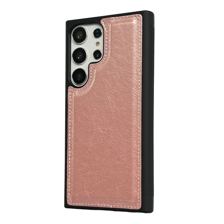 For Samsung Galaxy S25 5G Cowhide Texture Back Cover Phone Case(Rose Gold) - Galaxy S25 5G Cases by buy2fix | Online Shopping UK | buy2fix