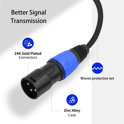 TY015 Type-C Male to XLR Male Stereo Output Audio Cable, Length:2m(Black Blue) - Microphone Audio Cable & Connector by buy2fix | Online Shopping UK | buy2fix