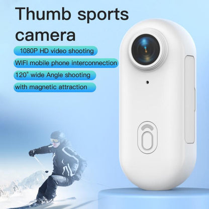 H88 1080P Thumb Sports Camera Mini WiFi Camera, Specification:Simple Version(White) - Video Cameras by buy2fix | Online Shopping UK | buy2fix