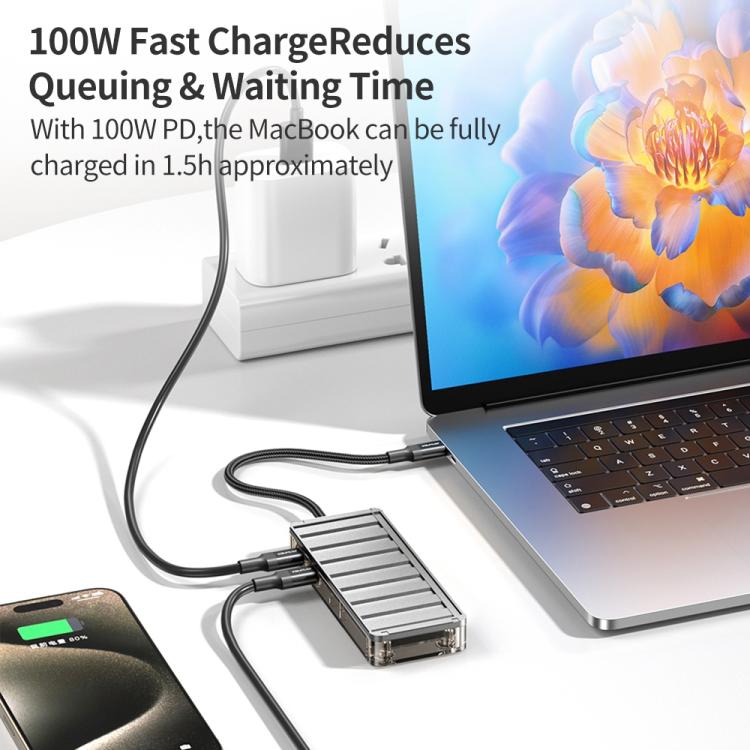 awei HUB-2 Multi-function 6 in 1 Type-C HUB Adapter(Grey) - USB 3.0 HUB by awei | Online Shopping UK | buy2fix