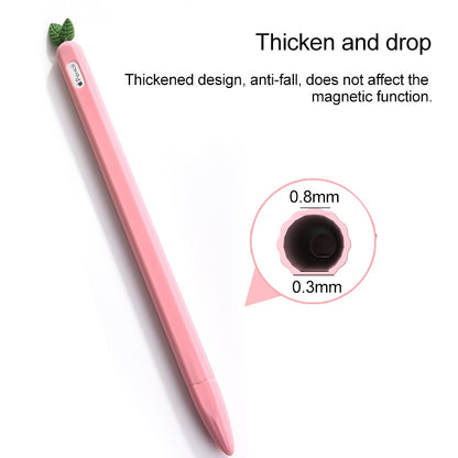 For Apple Pencil 1 Contrasting Color Mint Leaf Silicone Non-slip Protective Cover(Red) - Pencil Accessories by buy2fix | Online Shopping UK | buy2fix