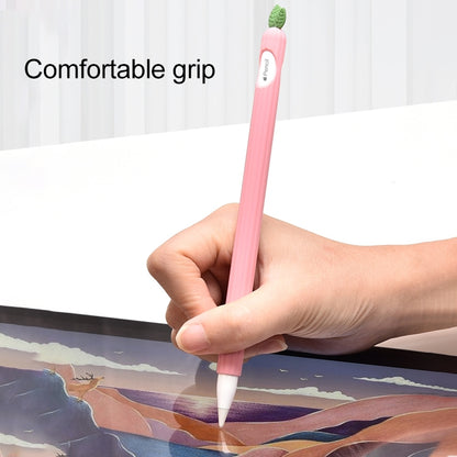 For Apple Pencil 1 Contrasting Color Mint Leaf Silicone Non-slip Protective Cover(Pink) - Pencil Accessories by buy2fix | Online Shopping UK | buy2fix