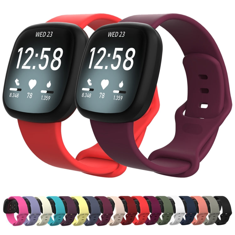 For Fitbit Versa 4 / Versa 3 / Sense 2 / Sense Silicone Watch Band, Size: L(Creamy Yellow) - Watch Bands by buy2fix | Online Shopping UK | buy2fix