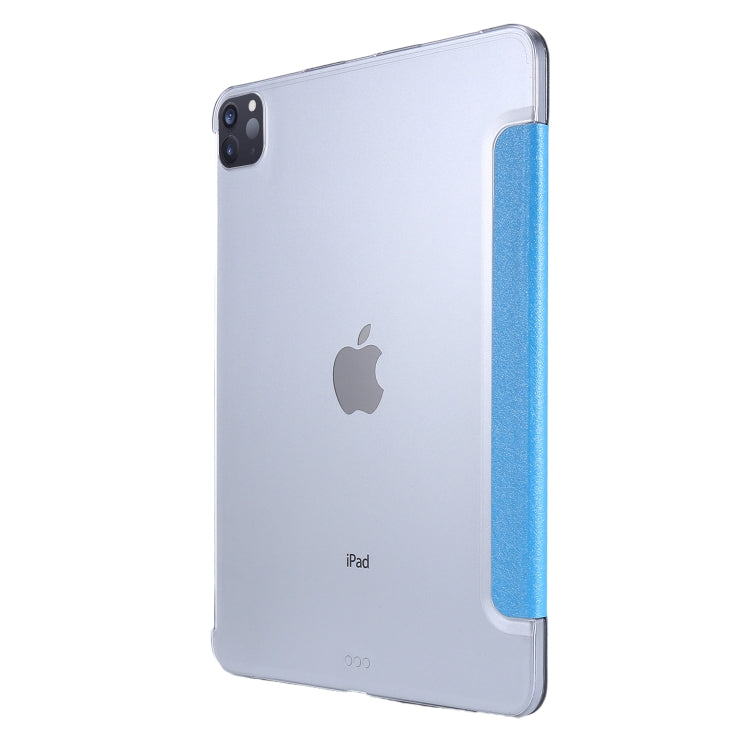 Silk Texture Flip Magnetic PU Leather Smart Case with Three-folding Holder For iPad Air 11 2024 / Air 2022 / 2020 10.9(Blue Sky) - iPad Air (2022) / (2020) 10.9 Cases by buy2fix | Online Shopping UK | buy2fix