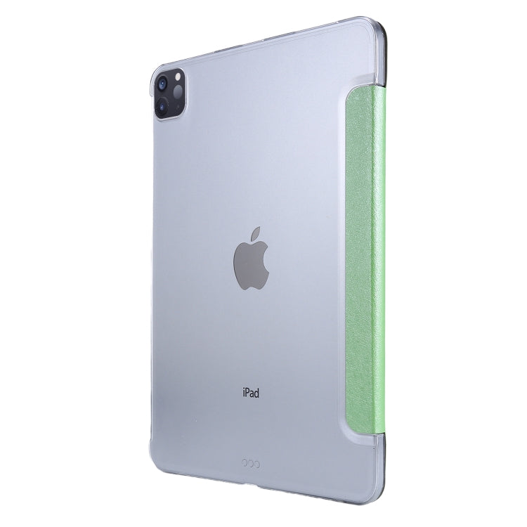 Silk Texture Flip Magnetic PU Leather Smart Case with Three-folding Holder For iPad Air 11 2024 / Air 2022 / 2020 10.9(Green) - iPad Air (2022) / (2020) 10.9 Cases by buy2fix | Online Shopping UK | buy2fix