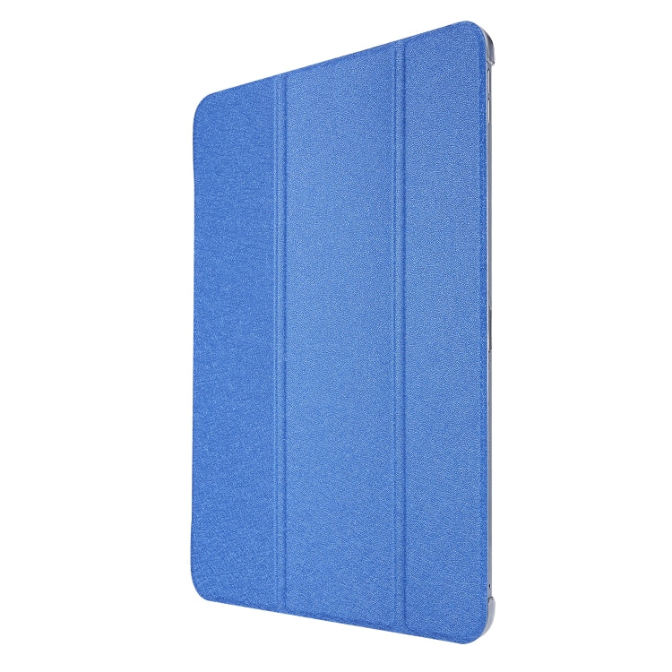 Silk Texture Flip Magnetic PU Leather Smart Case with Three-folding Holder For iPad Air 11 2024 / Air 2022 / 2020 10.9(Blue) - iPad Air (2022) / (2020) 10.9 Cases by buy2fix | Online Shopping UK | buy2fix