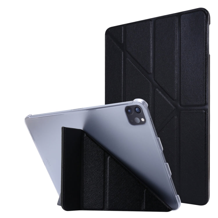 Silk Texture Horizontal Deformation Flip Leather Case with Three-folding Holder For iPad Air 11 2024 / Air 2022 / 2020 10.9(Black) - iPad Air (2022) / (2020) 10.9 Cases by buy2fix | Online Shopping UK | buy2fix