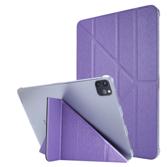 Silk Texture Horizontal Deformation Flip Leather Case with Three-folding Holder For iPad Air 11 2024 / Air 2022 / 2020 10.9(Purple) - iPad Air (2022) / (2020) 10.9 Cases by buy2fix | Online Shopping UK | buy2fix