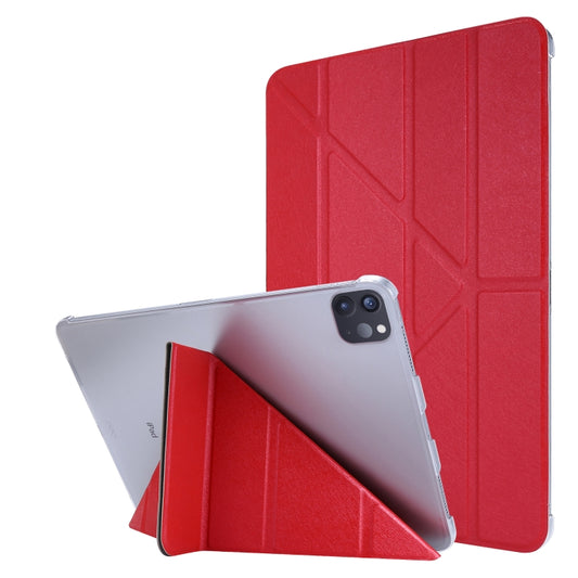 Silk Texture Horizontal Deformation Flip Leather Case with Three-folding Holder For iPad Air 11 2024 / Air 2022 / 2020 10.9(Red) - iPad Air (2022) / (2020) 10.9 Cases by buy2fix | Online Shopping UK | buy2fix