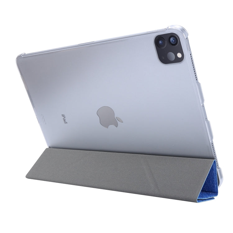 Silk Texture Deformation Flip Leather Case with Three-folding Holder For iPad Air 11 2024 / Air 2022 / 2020 10.9(Blue) - iPad Air (2022) / (2020) 10.9 Cases by buy2fix | Online Shopping UK | buy2fix